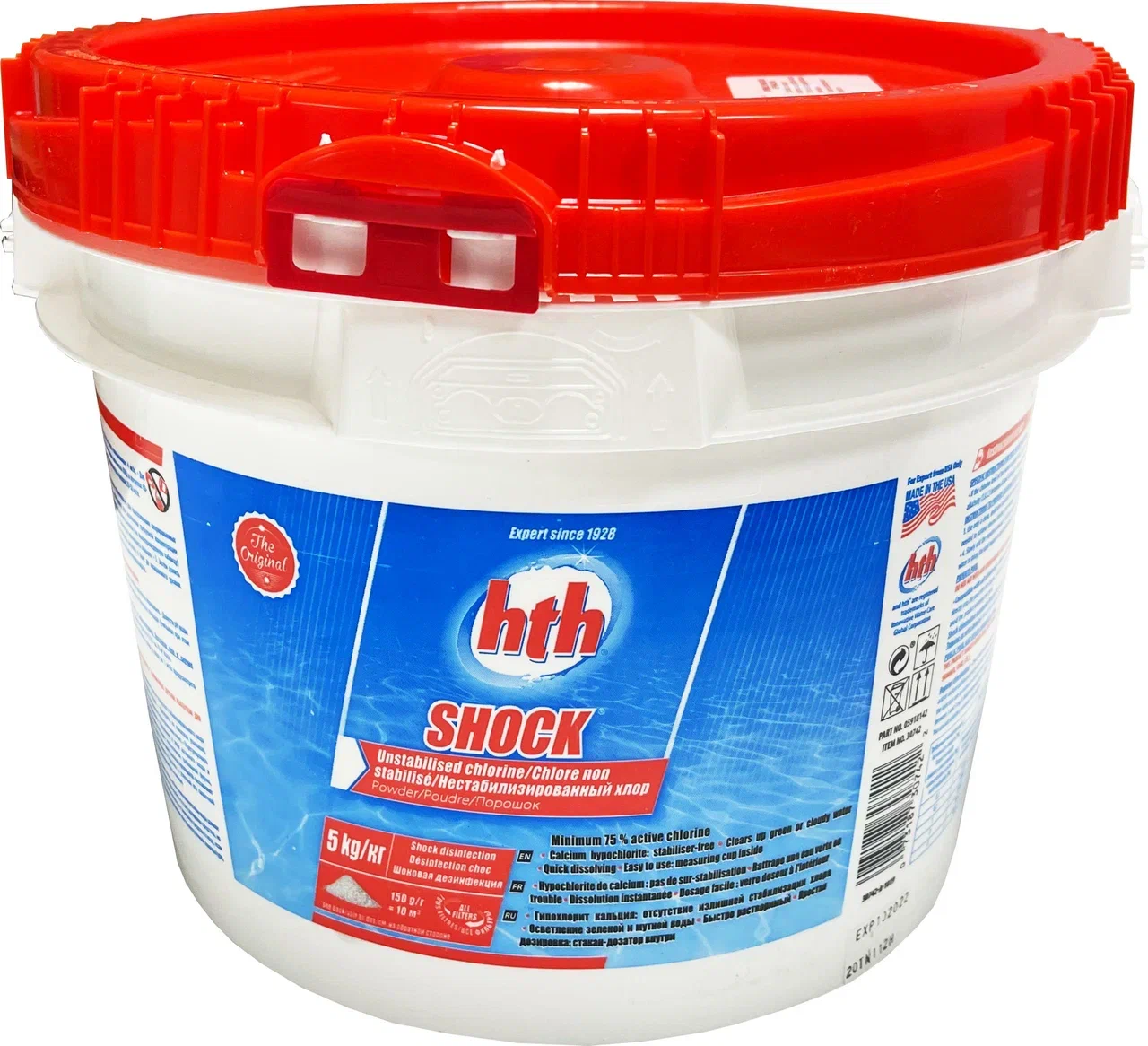 Гипохлорит кальция 5кг HTH SHOCK порошок-шок (упак. 2шт.) (30742) Гипохлорит кальция 5кг HTH SHOCK порошок-шок (упак. 2шт.) (30742)