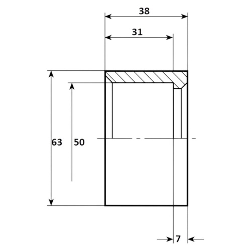 Втулка переход 63 x 50мм Aquaram (90C) (7106065) фото 2 Втулка переход 63 x 50мм Aquaram (90C) (7106065) фото 2