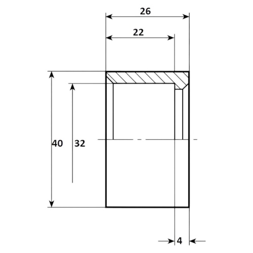 Втулка переход  40 x 32мм Aquaram (100B) (7106042) фото 2