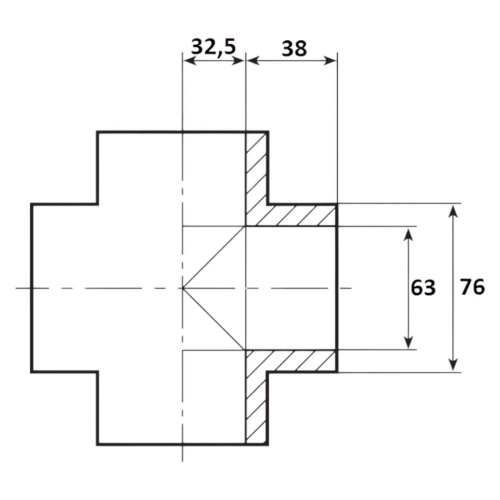 Крестовина  63мм Aquaram (30H) (7109063) фото 2