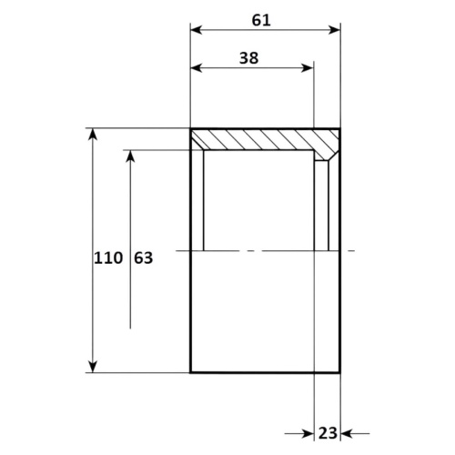 Втулка переход 110 x 63мм Aquaram (15C) (7106108) фото 2 Втулка переход 110 x 63мм Aquaram (15C) (7106108) фото 2