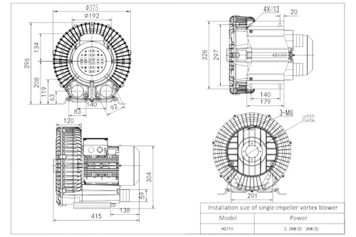 Компрессор 2,2кВт AM 400В HG710 (HG710-22BS6) фото 2