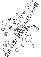 Дозирующая головка PVDF насоса в сборе для Steiel EF150 2л/ч (97002100/PGV) Дозирующая головка PVDF насоса в сборе для Steiel EF150 2л/ч (97002100/PGV)