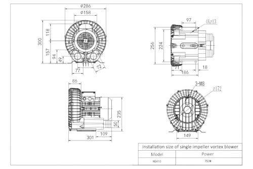 Компрессор 0,75кВт AM 230В HG410 (HG410-75AD4) фото 2