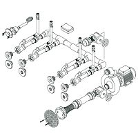 Гидромассаж Hugo Lahme Standard 4 форсунки с пьезокнопкой и насосом (8697120)
