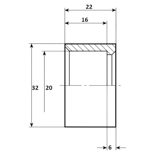 Втулка переход  32 x 20мм Aquaram (80A) (7106032) фото 2