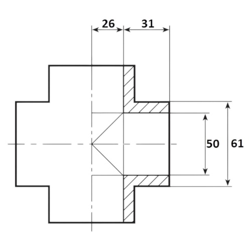 Крестовина  50мм Aquaram (60H) (7109050) фото 2