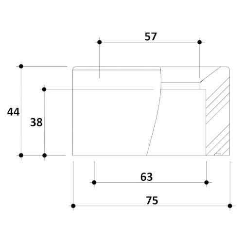 Втулка переход  75 x 63мм Gemas (150) (133606) фото 2
